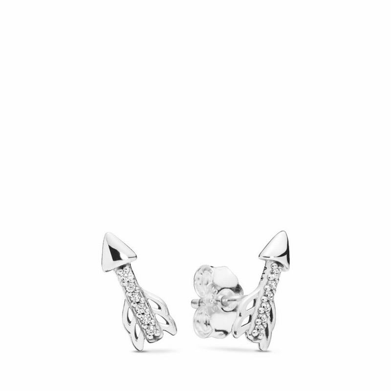 Pandora Australia Sparkling Arrows Stud Earrings - Sterling Silver | SRXGKC290